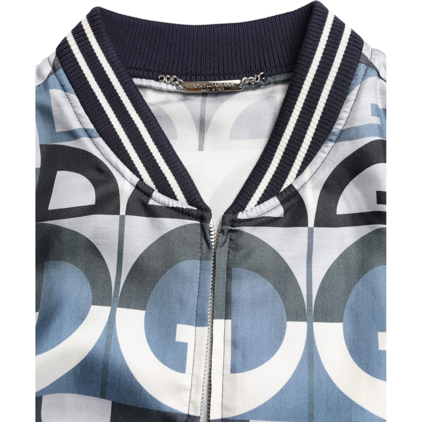Dolce & Gabbana Multicolor Logo Print Bomber Blouson Jacket Dolce & Gabbana