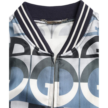 Dolce & Gabbana Multicolor Logo Print Bomber Blouson Jacket Dolce & Gabbana