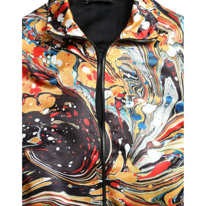 Dolce & Gabbana Multicolor Abstract Polyester Bomber Jacket Dolce & Gabbana