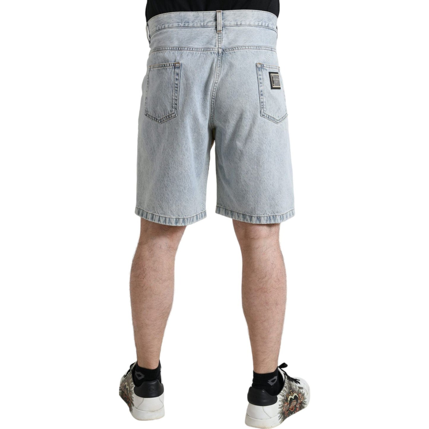 Dolce & Gabbana Multicolor Floral Print Denim Bermuda Shorts Dolce & Gabbana