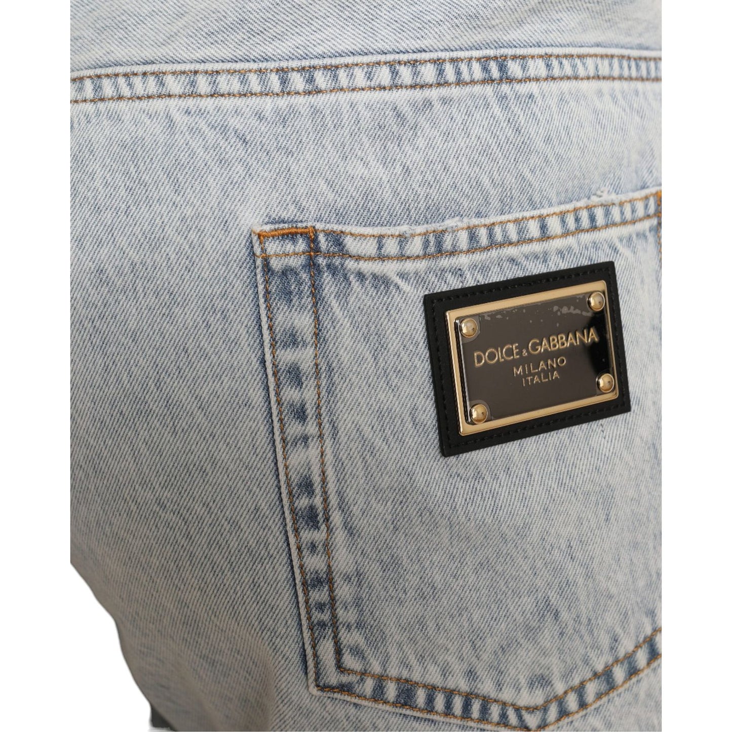 Dolce & Gabbana Multicolor Floral Print Denim Bermuda Shorts Dolce & Gabbana