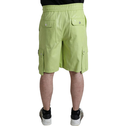 Dolce & Gabbana Light Green Cotton Men Cargo Bermuda Shorts Dolce & Gabbana