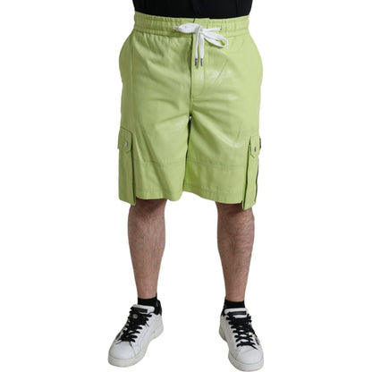 Dolce & Gabbana Light Green Cotton Men Cargo Bermuda Shorts Dolce & Gabbana