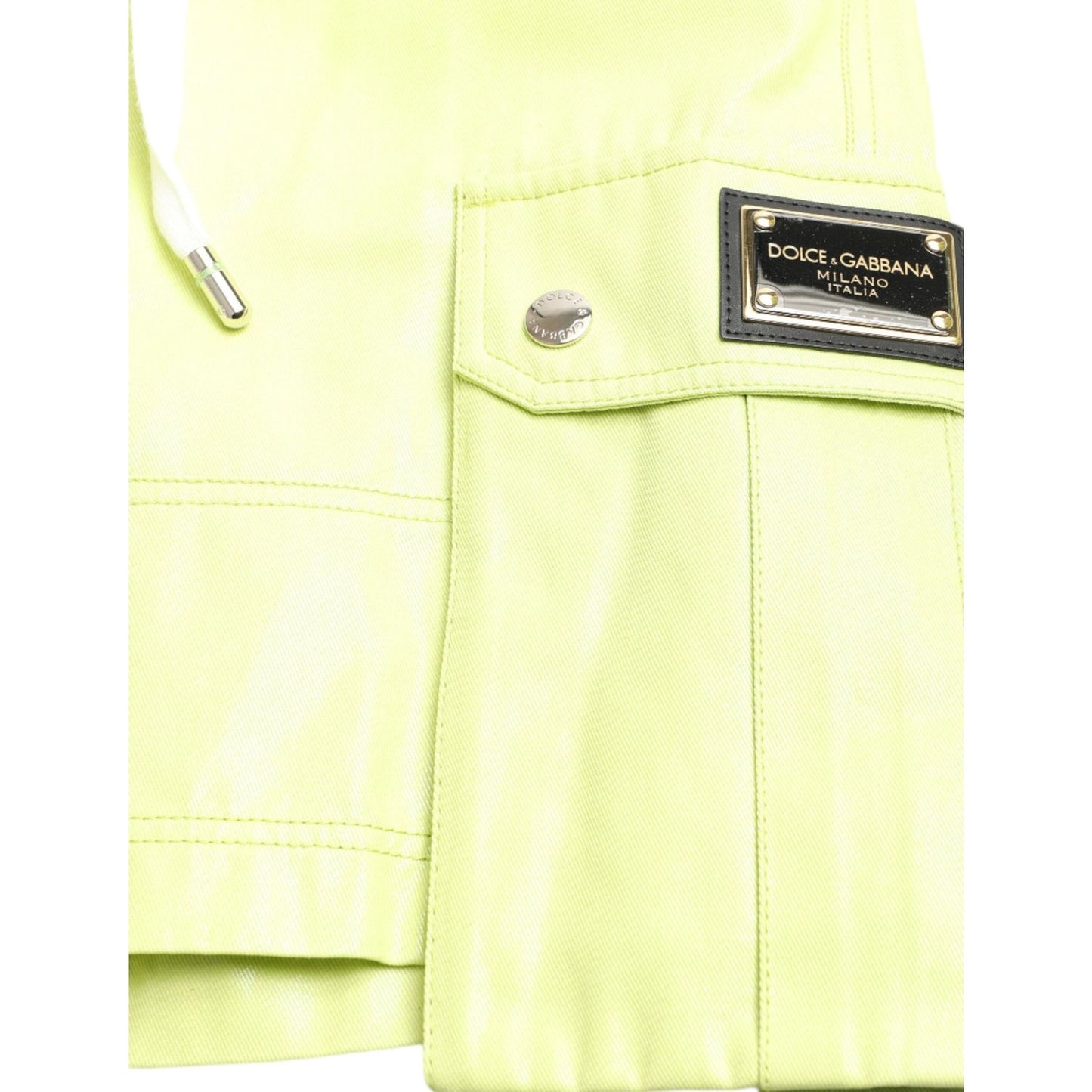 Dolce & Gabbana Light Green Cotton Men Cargo Bermuda Shorts Dolce & Gabbana