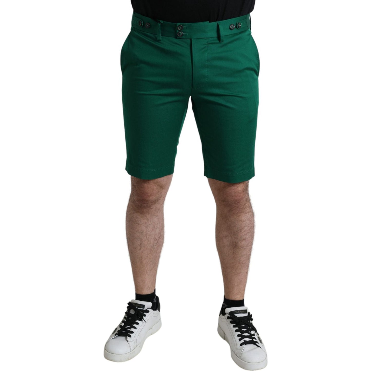 Dolce & Gabbana Deep Green Cotton Stretch Men Bermuda Shorts Dolce & Gabbana