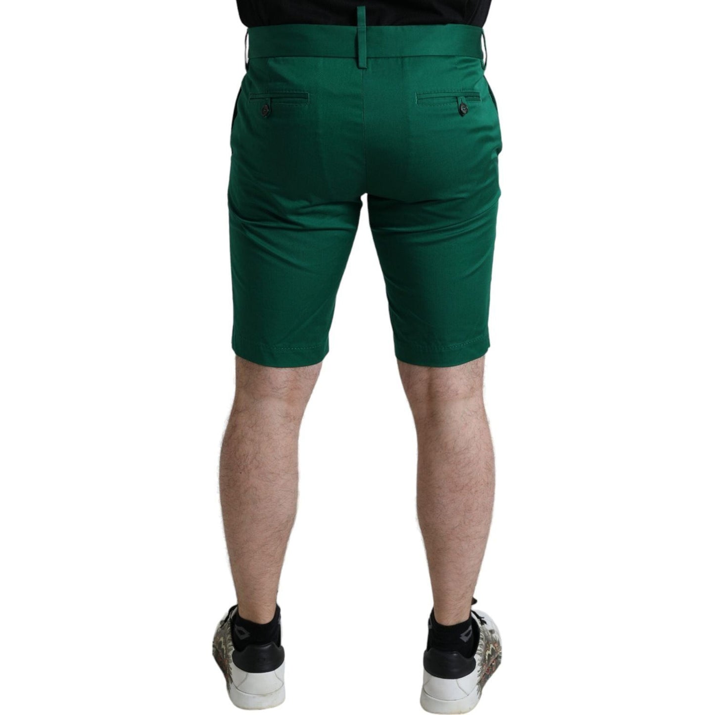 Dolce & Gabbana Deep Green Cotton Stretch Men Bermuda Shorts Dolce & Gabbana