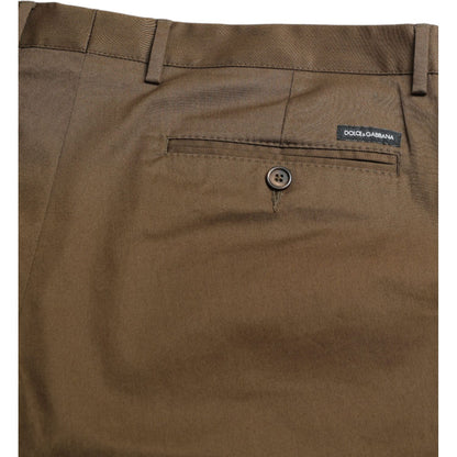 Dolce & Gabbana Brown Cotton Stretch Men Bermuda Shorts Dolce & Gabbana