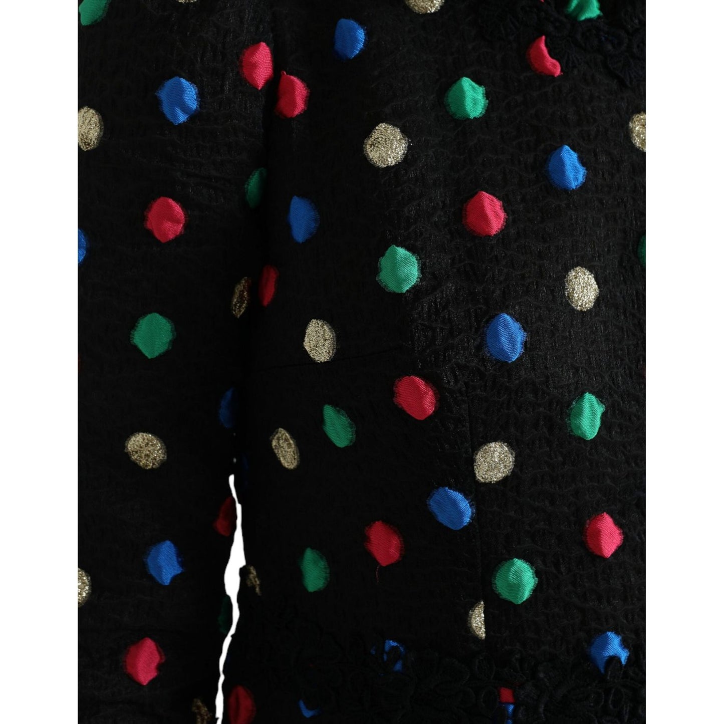 Dolce & Gabbana Black Polka Dot Ruffle Cotton Midi Dress Dolce & Gabbana