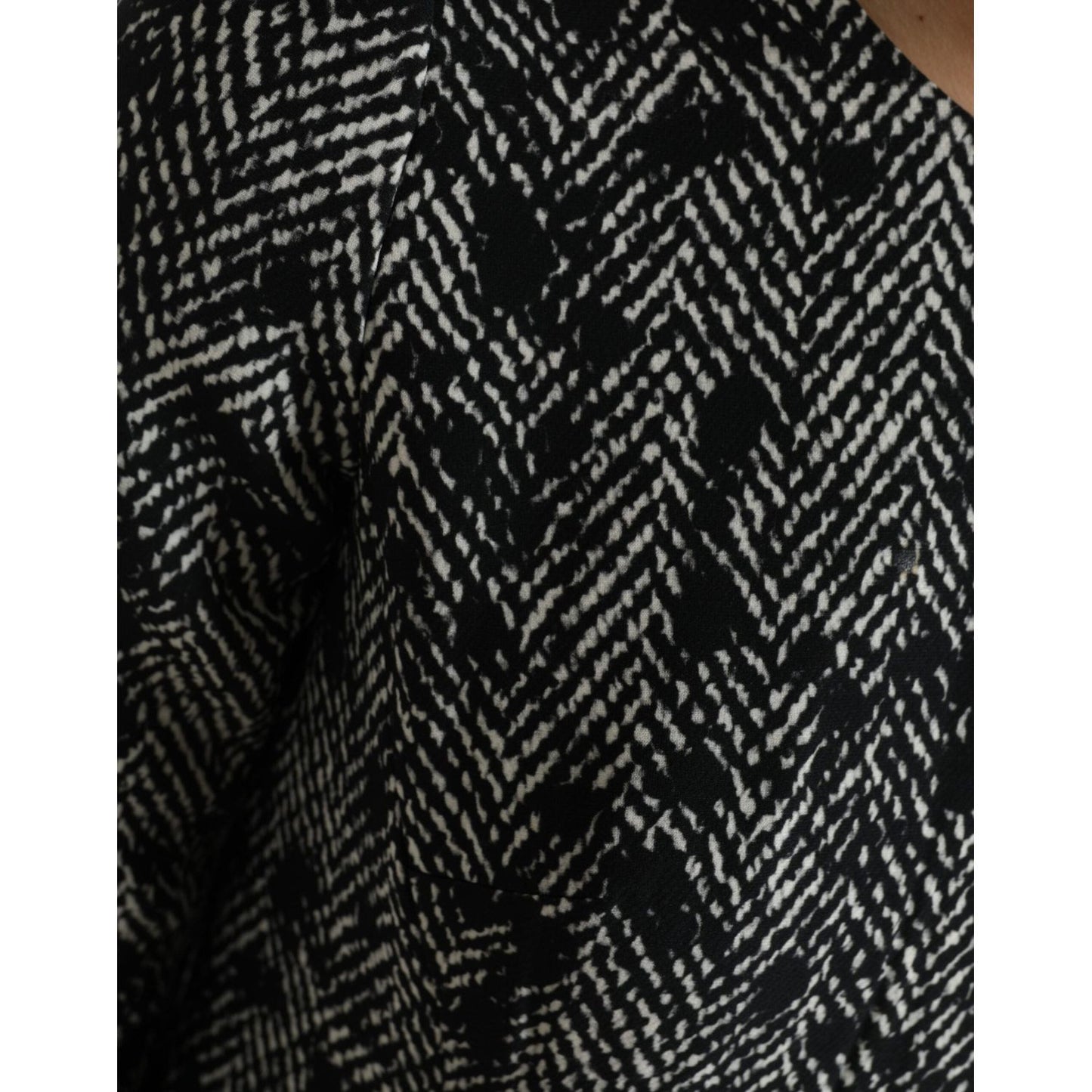 Dolce & Gabbana Black Chevron Polyester Shift Mini Dress Dolce & Gabbana