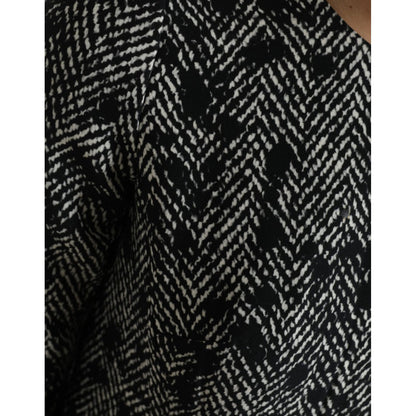 Dolce & Gabbana Black Chevron Polyester Shift Mini Dress Dolce & Gabbana