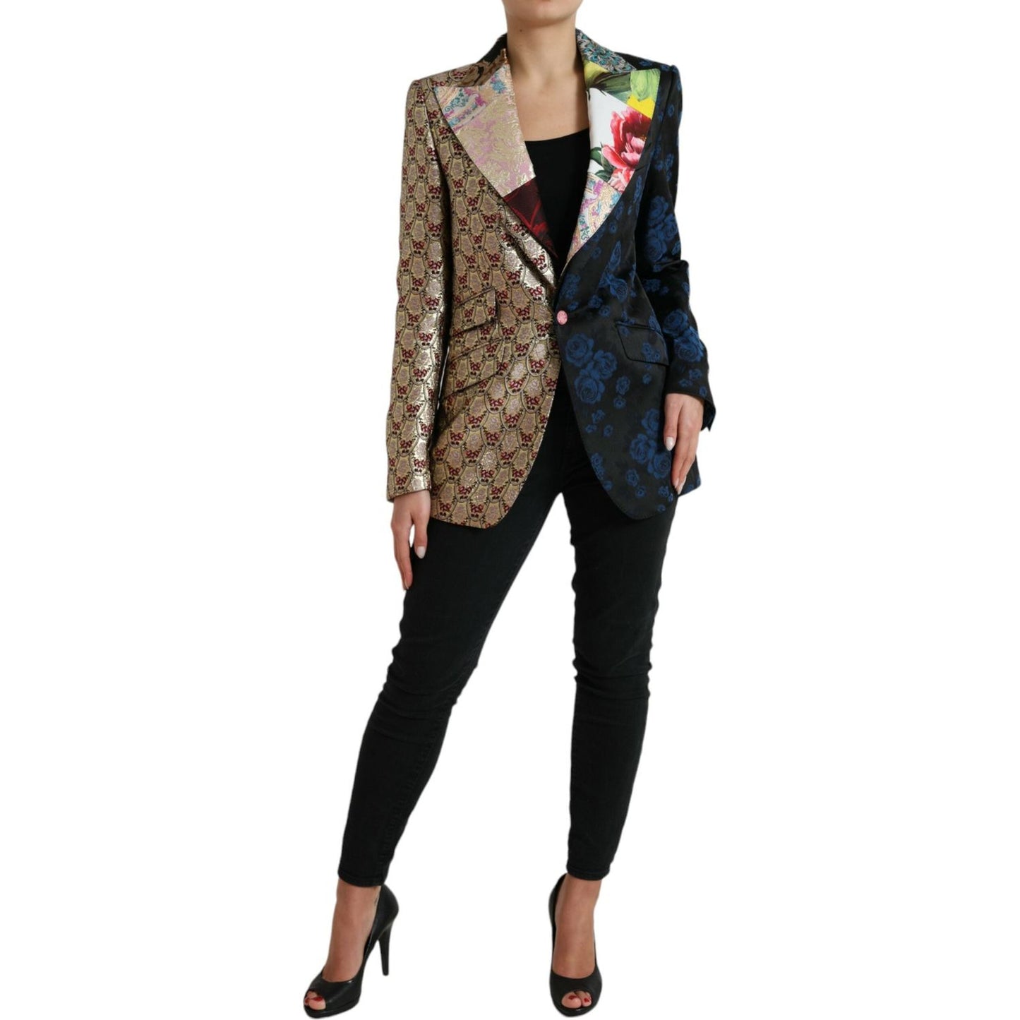 Dolce & Gabbana Multicolor Floral Patchwork Jacquard Jacket Dolce & Gabbana