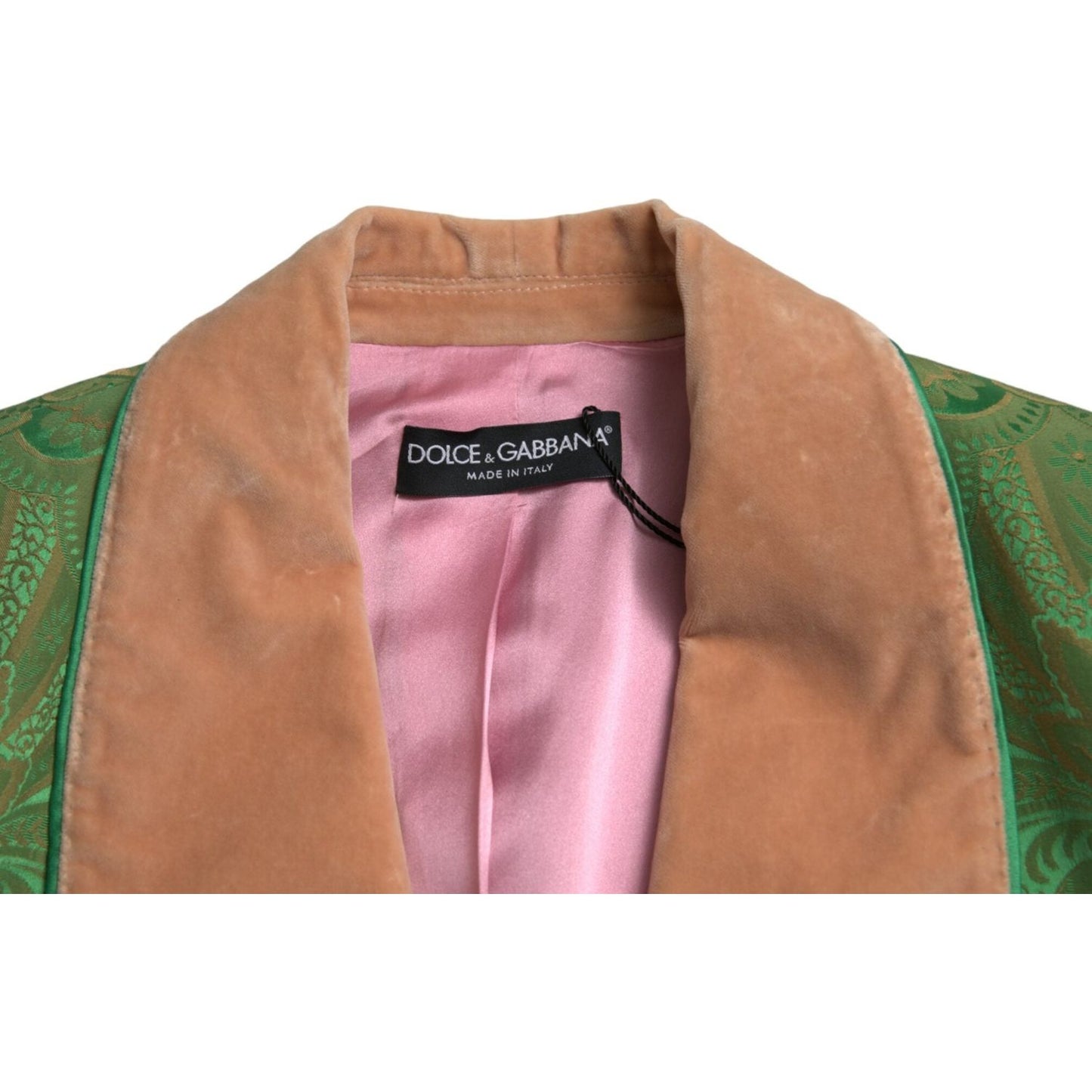 Dolce & Gabbana Green Floral Double Breasted Coat Jacket Dolce & Gabbana