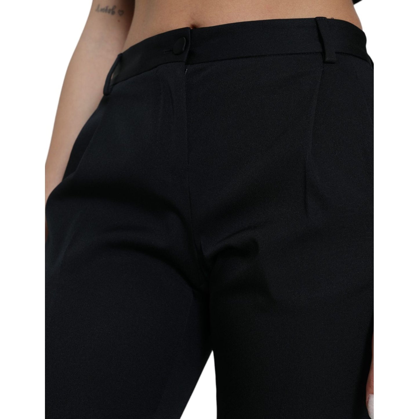 Dolce & Gabbana Black Mid Waist Skinny Cropped Pants Dolce & Gabbana