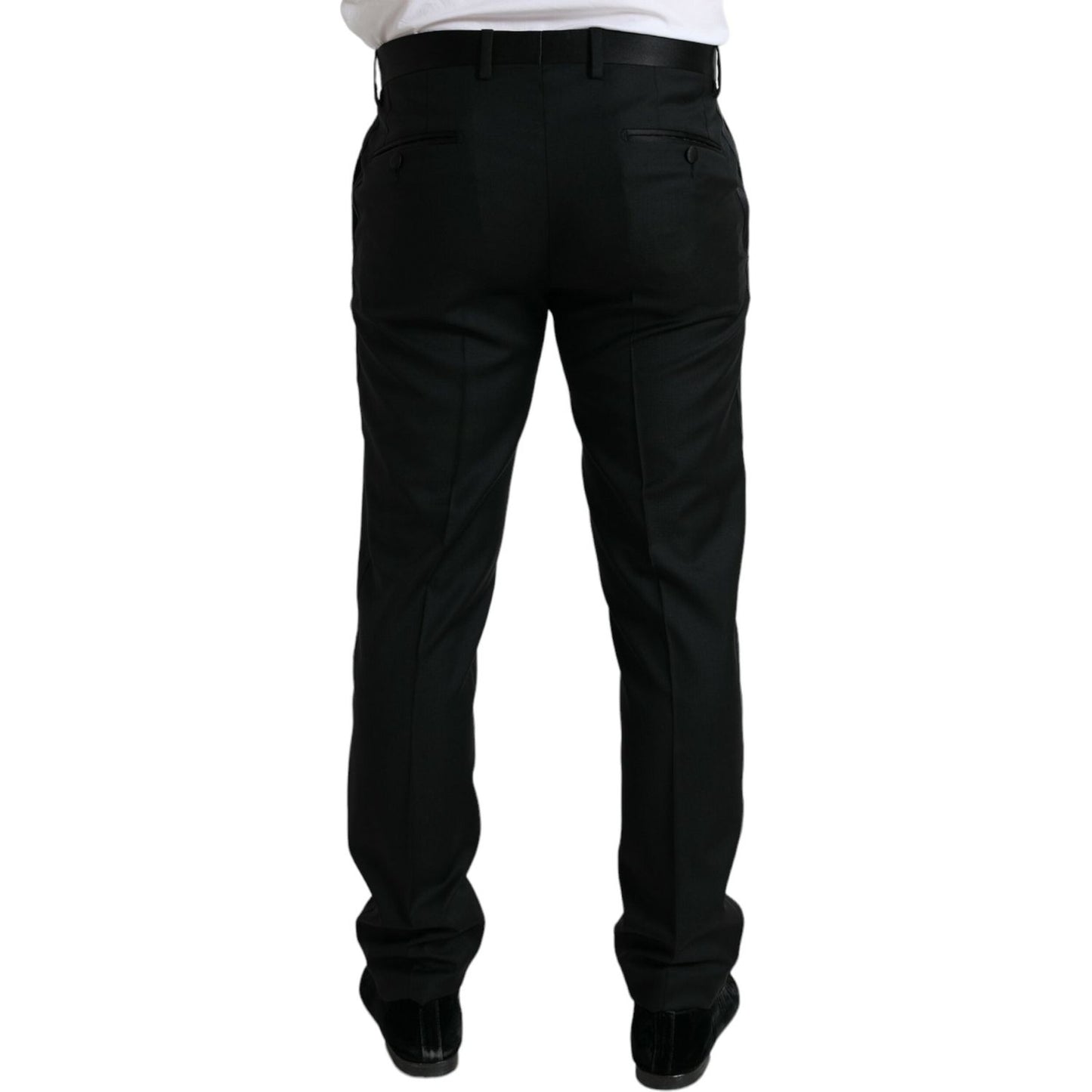 Dolce & Gabbana Black Wool Slim Fit Formal Trouser Dress Pants Dolce & Gabbana