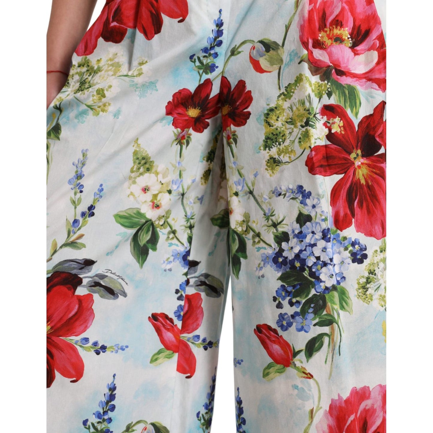 Dolce & Gabbana Multicolor Floral High Waist Wide Leg Pants Dolce & Gabbana
