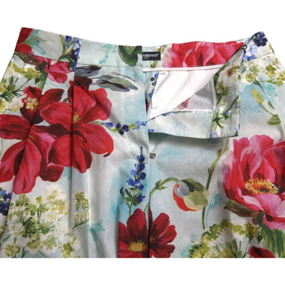Dolce & Gabbana Multicolor Floral High Waist Wide Leg Pants Dolce & Gabbana