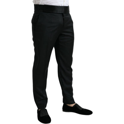 Dolce & Gabbana Black Wool Slim Fit Formal Trouser Dress Pants Dolce & Gabbana