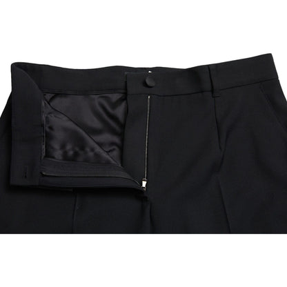 Dolce & Gabbana Black Wool High Waist Straight Pants Dolce & Gabbana