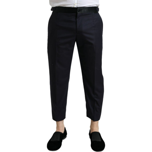 Dolce & Gabbana Blue Wool Cropped Tapered Pants Dolce & Gabbana