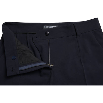 Dolce & Gabbana Blue Mid Waist Tapered Cropped Pants Dolce & Gabbana