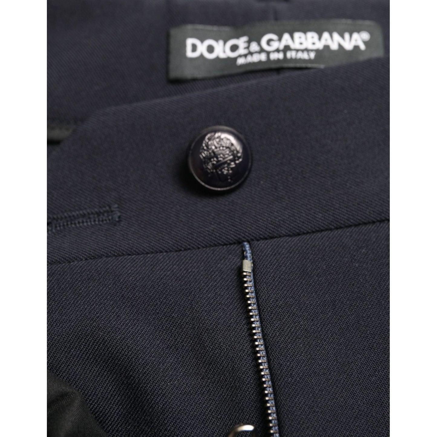 Dolce & Gabbana Blue Mid Waist Tapered Cropped Pants Dolce & Gabbana