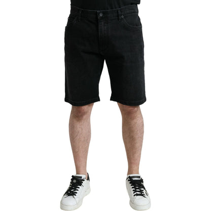 Dolce & Gabbana Black Cotton Stretch Bermuda Denim Shorts Dolce & Gabbana