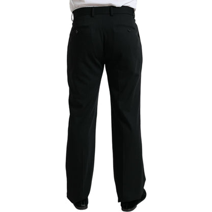 Dolce & Gabbana Black Wool Formal Straight Fit Dress Pants Dolce & Gabbana