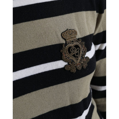 Dolce & Gabbana Multicolor Stripes Logo Turtle Neck Pullover Sweater Dolce & Gabbana