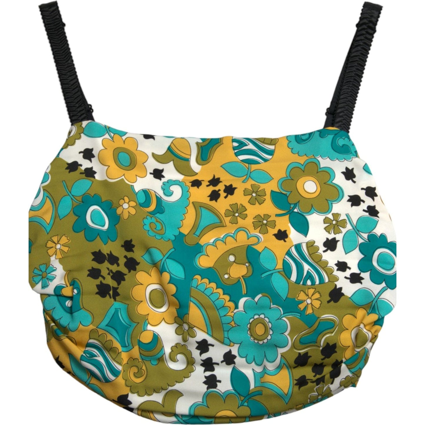 Dolce & Gabbana Multicolor Floral Sleeveless Cropped Top Dolce & Gabbana