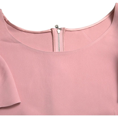 Dolce & Gabbana Pink Short Sleeves Round Neck Blouse Top Dolce & Gabbana