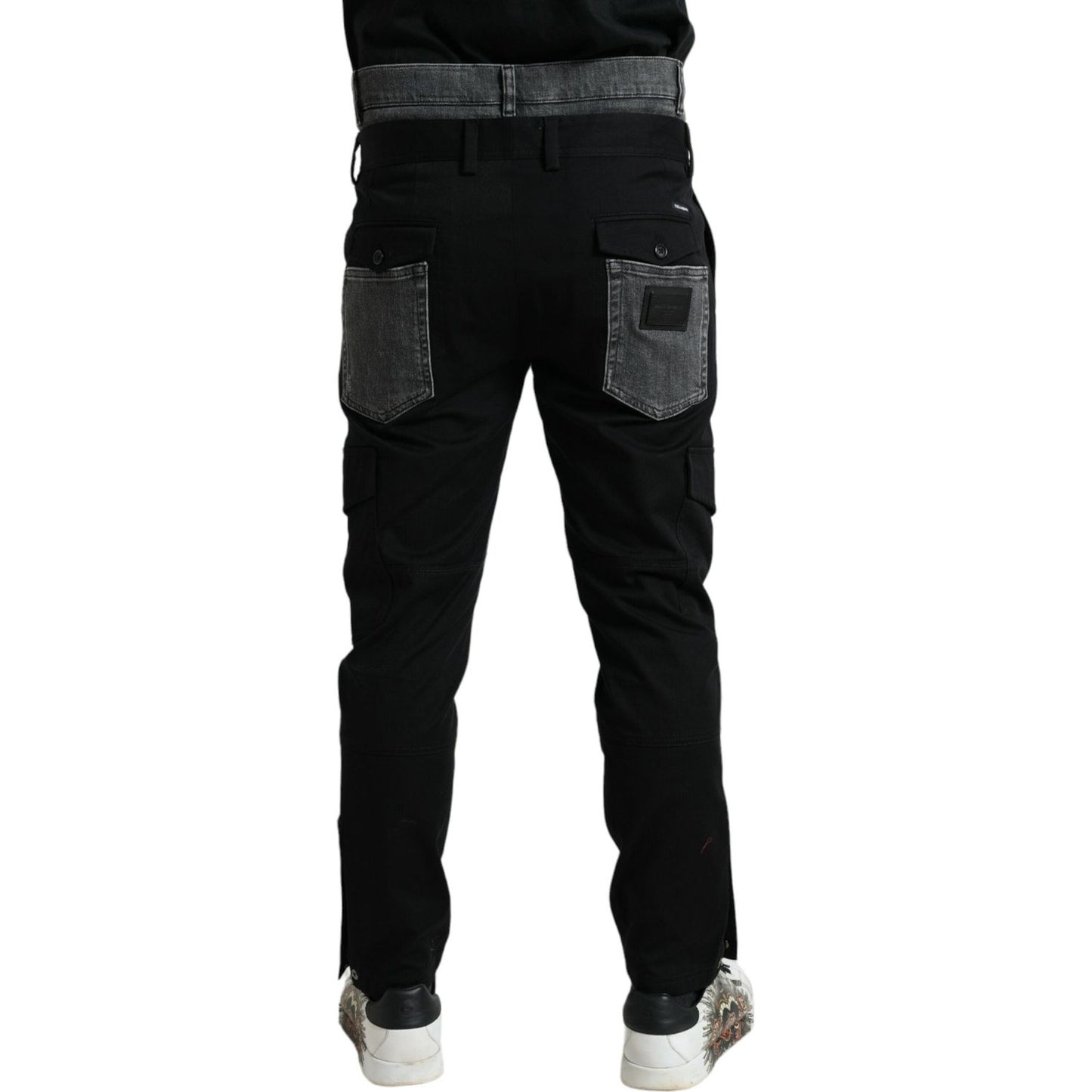 Dolce & Gabbana Black Gray Slim Cotton Denim Jeans Pants Dolce & Gabbana