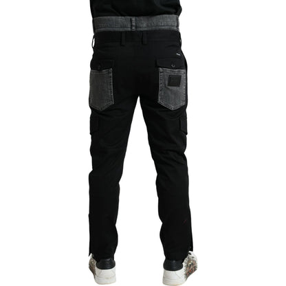 Dolce & Gabbana Black Gray Slim Cotton Denim Jeans Pants Dolce & Gabbana