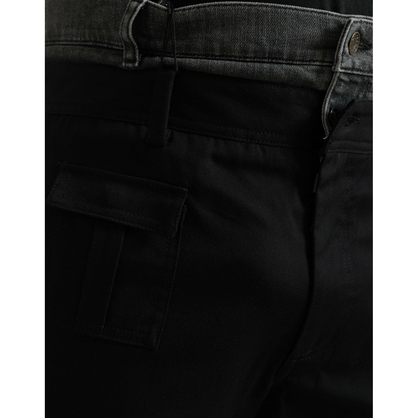 Dolce & Gabbana Black Gray Slim Cotton Denim Jeans Pants Dolce & Gabbana