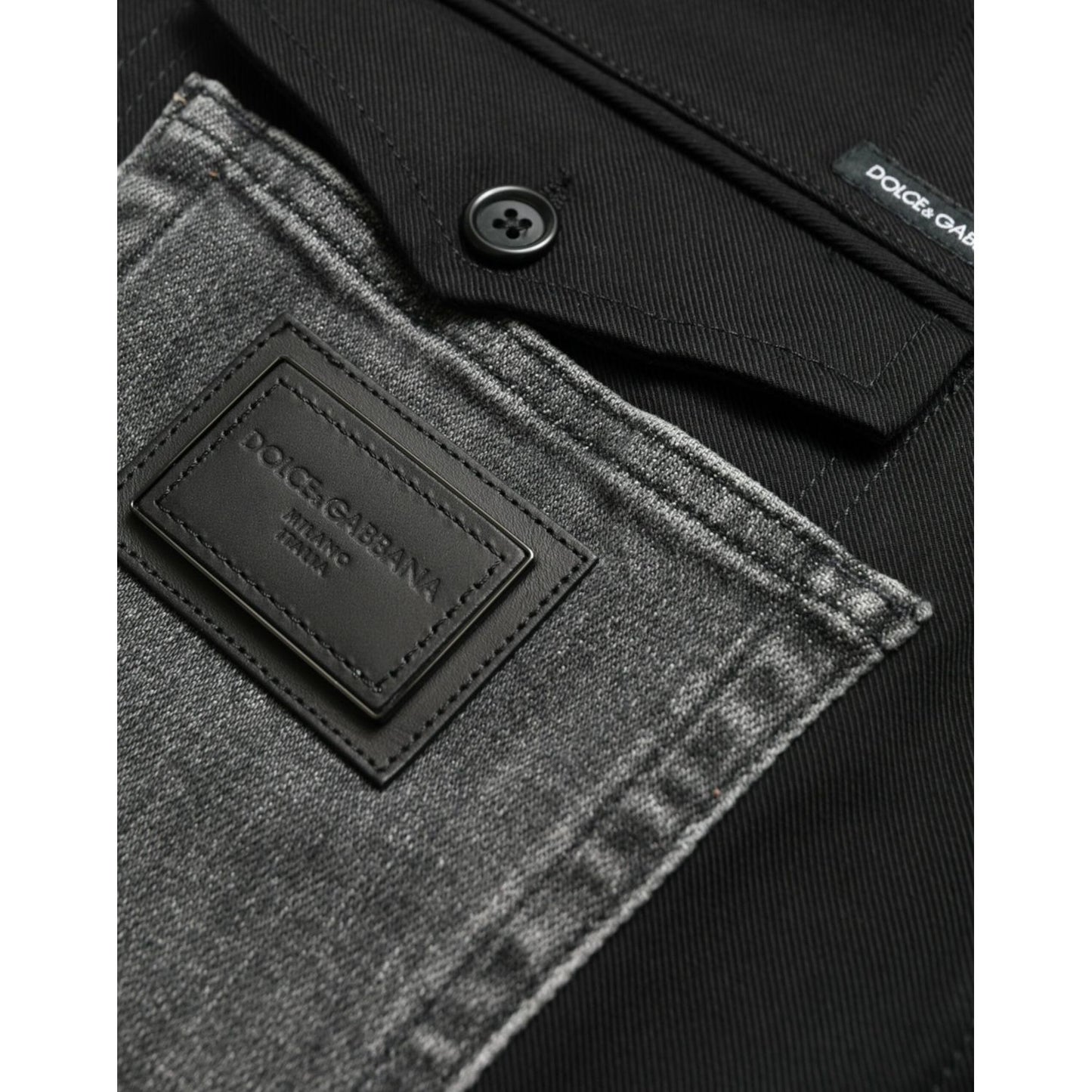 Dolce & Gabbana Black Gray Slim Cotton Denim Jeans Pants Dolce & Gabbana