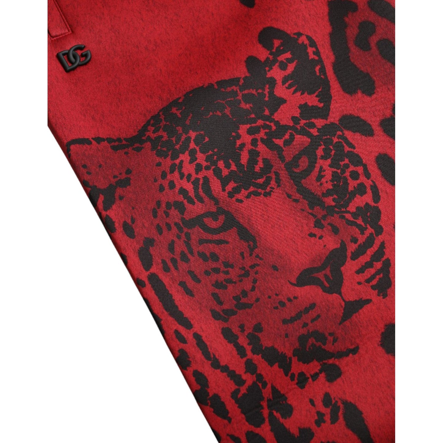 Dolce & Gabbana Red Black Leopard Stretch Jogger Pants Dolce & Gabbana