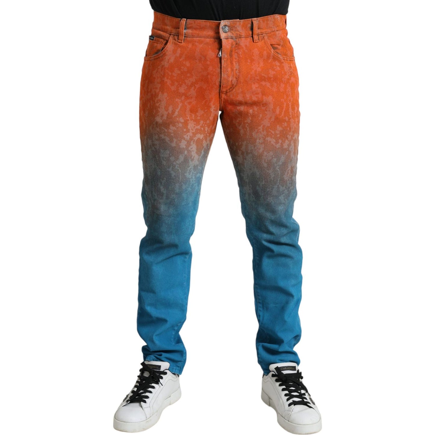 Dolce & Gabbana Multicolor Ombre Cotton Slim Fit Denim Jeans Dolce & Gabbana