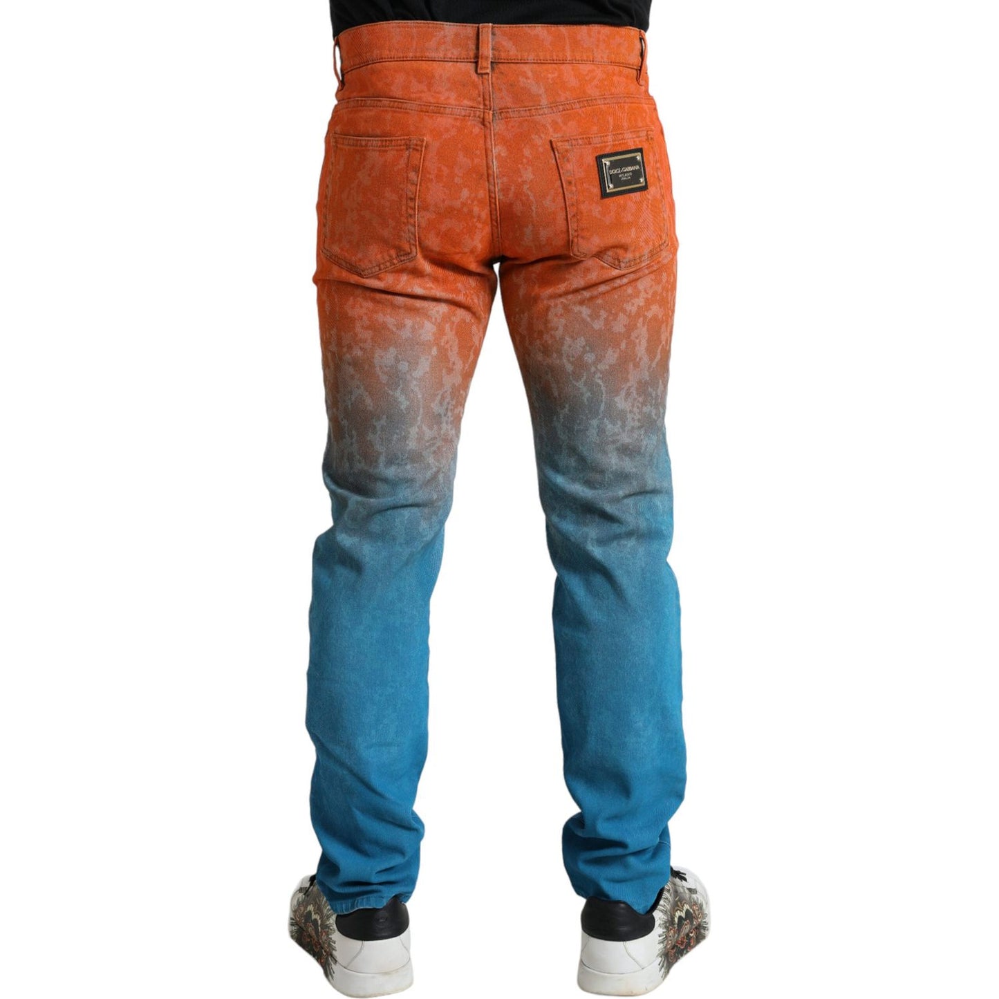 Dolce & Gabbana Multicolor Ombre Cotton Slim Fit Denim Jeans Dolce & Gabbana