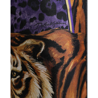 Dolce & Gabbana Multicolor Tiger Cotton Loose Denim Jeans Dolce & Gabbana