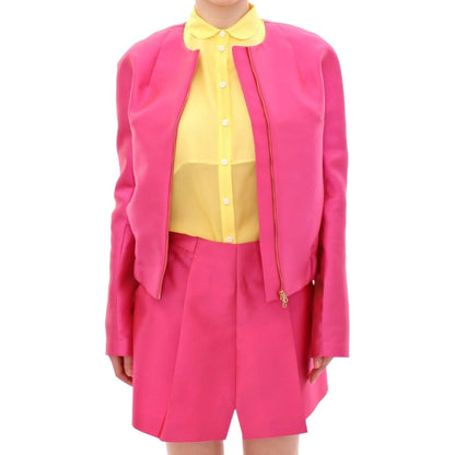 CO|TE Pink silk blend jacket 1728,18% Silk,67345645728,Clothing,Coats - Jackets & Coats - Clothing,CO|TE,IT40|S,Jackets & Coats - Clothing,Jackets & Coats - Women - Clothing,Material: 82% Polyester,New with tags,Pink,Women,Women - Clothing