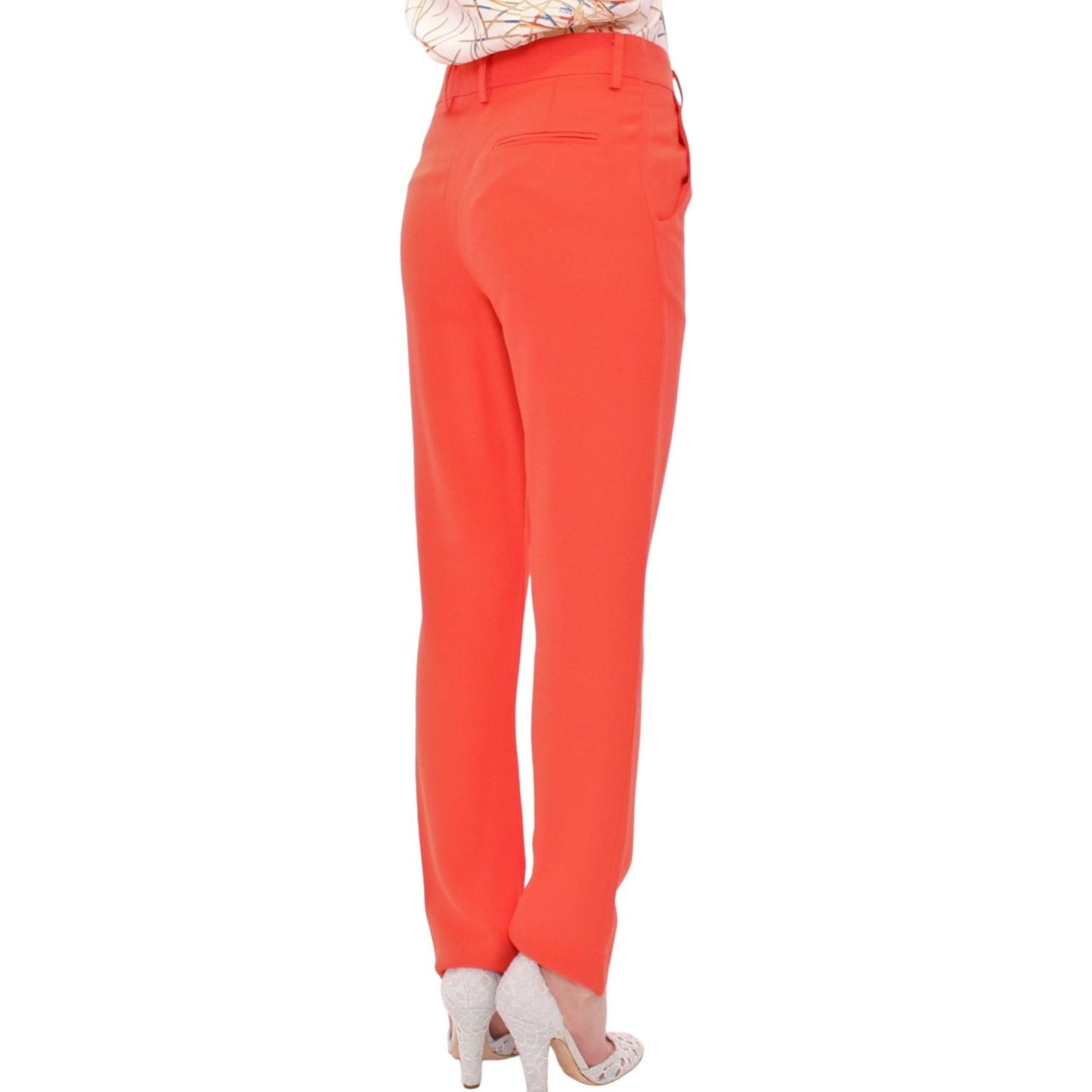 Chic Orange Boyfriend Pants - Italian Crafted