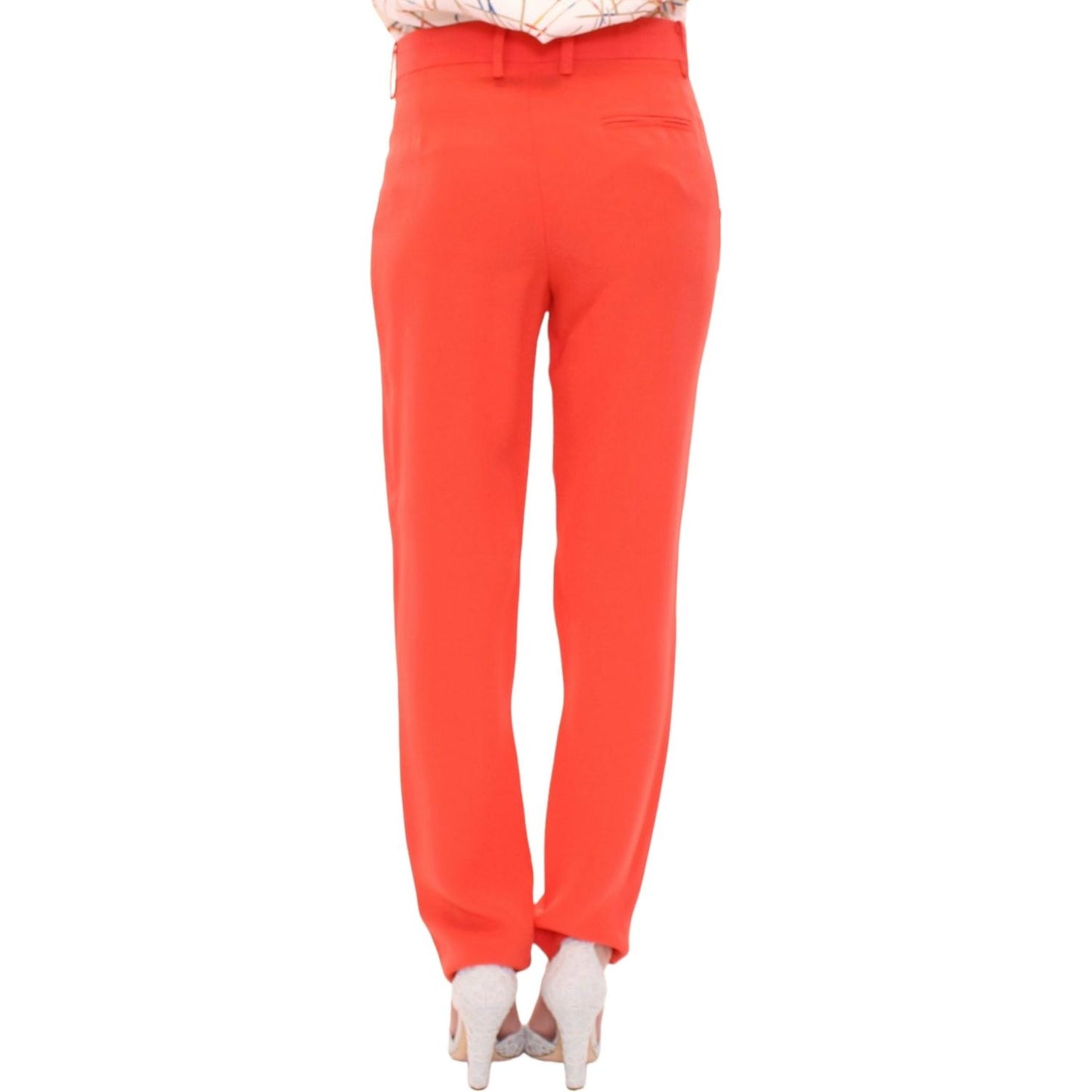 Chic Orange Boyfriend Pants - Italian Crafted