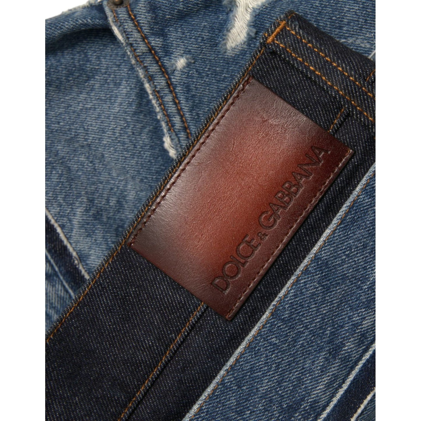 Dolce & Gabbana Blue Tattered Cotton Men Denim Jeans Dolce & Gabbana