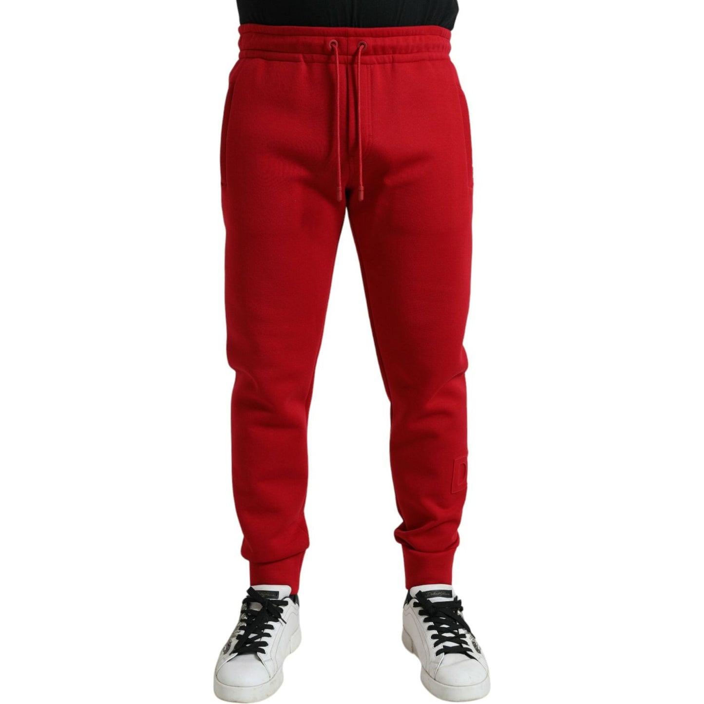 Dolce & Gabbana Red Cotton Blend Skinny Jogger Pants Dolce & Gabbana