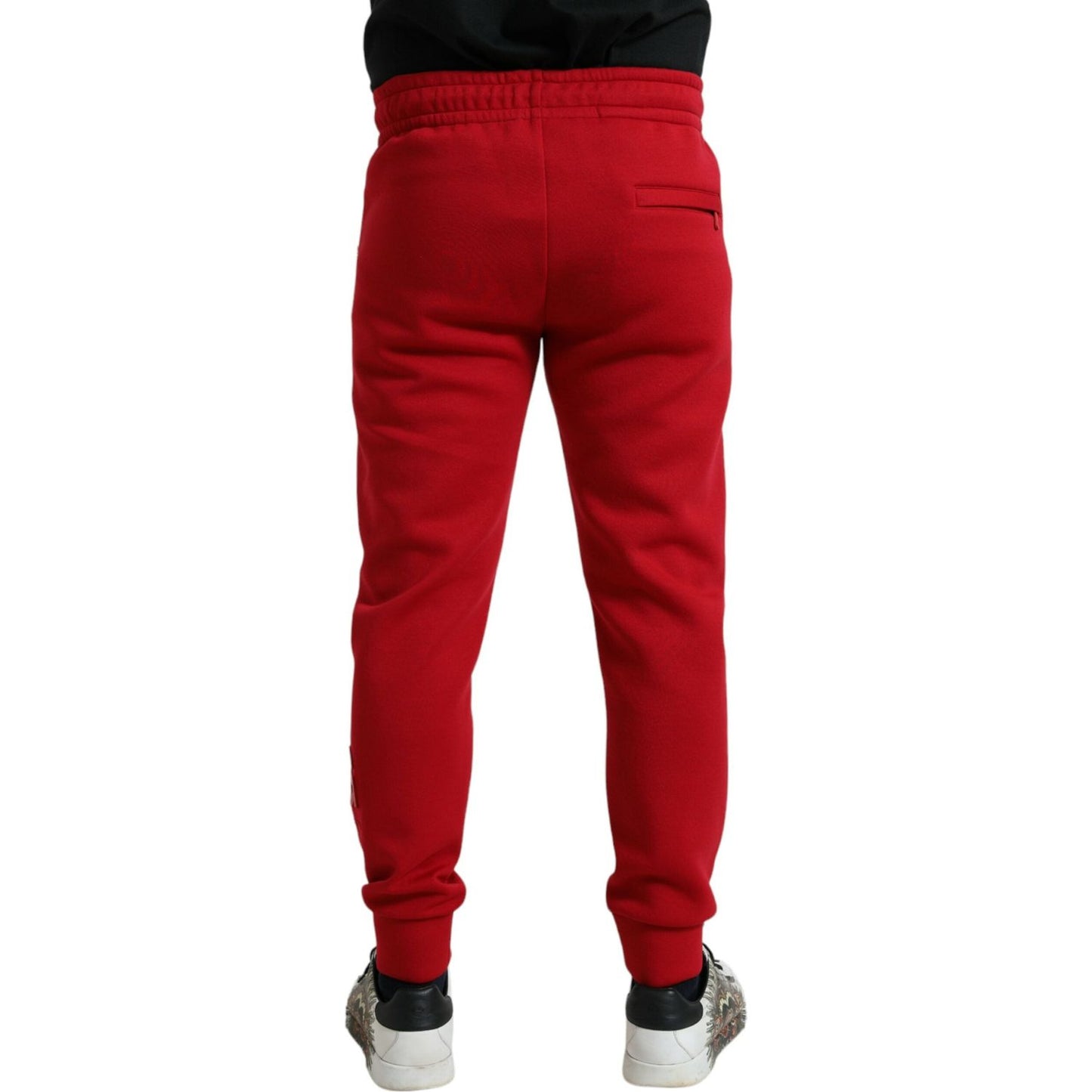 Dolce & Gabbana Red Cotton Blend Skinny Jogger Pants Dolce & Gabbana
