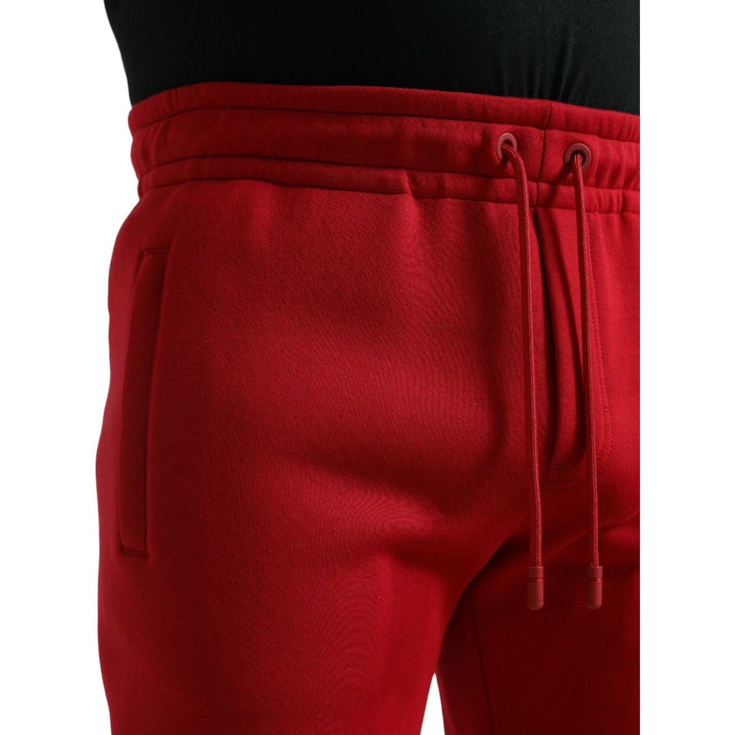 Dolce & Gabbana Red Cotton Blend Skinny Jogger Pants Dolce & Gabbana