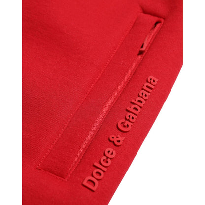 Dolce & Gabbana Red Cotton Blend Skinny Jogger Pants Dolce & Gabbana