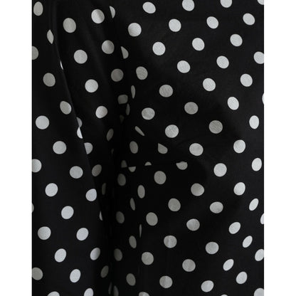 Dolce & Gabbana Black White Polka Dot Nylon Shift Mini Dress Dolce & Gabbana