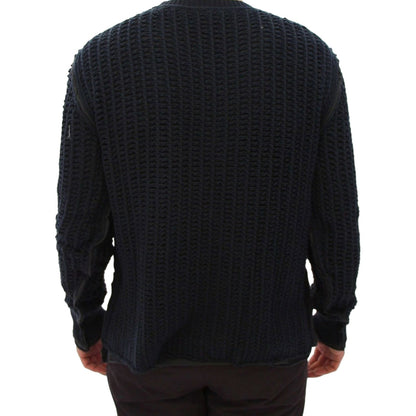 Dolce & Gabbana Blue Runway Netz Pullover Netted Sweater