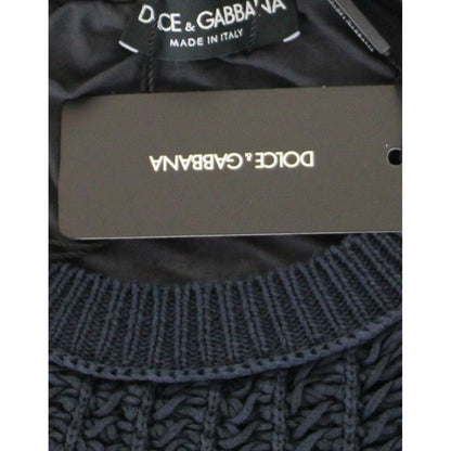 Dolce & Gabbana Blue Runway Netz Pullover Netted Sweater