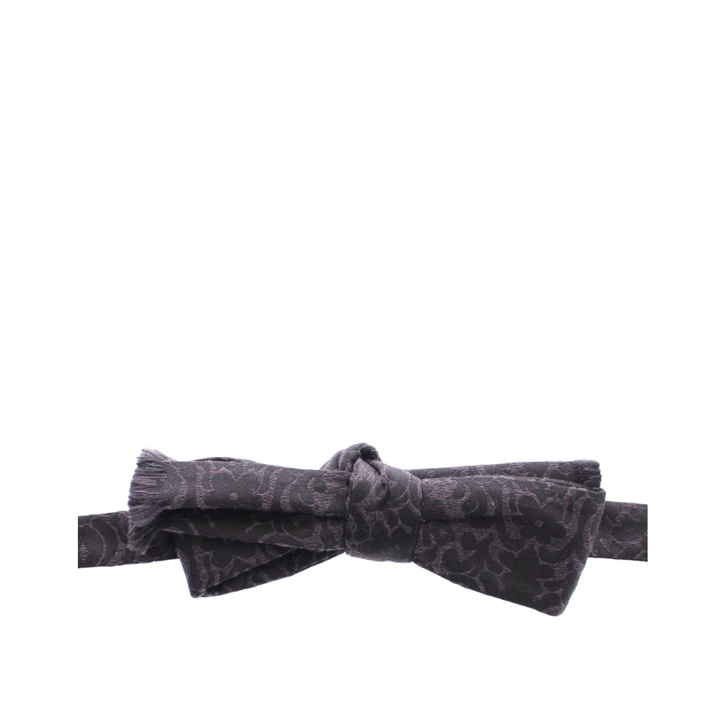 Dolce & Gabbana Gray Black Wool Silk Bow Tie